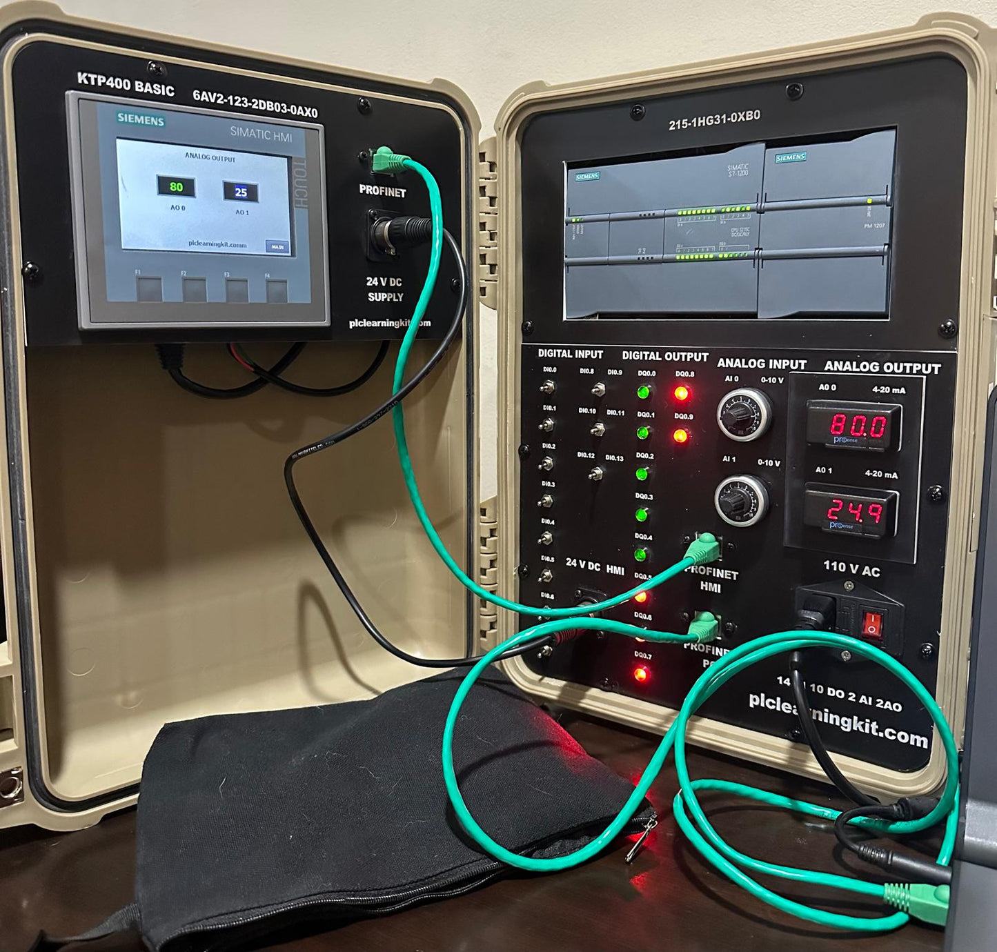 Siemens S7-1200 series Trainer with Analog and HMI (SKU:SI-S-S7-1200-4HMI)