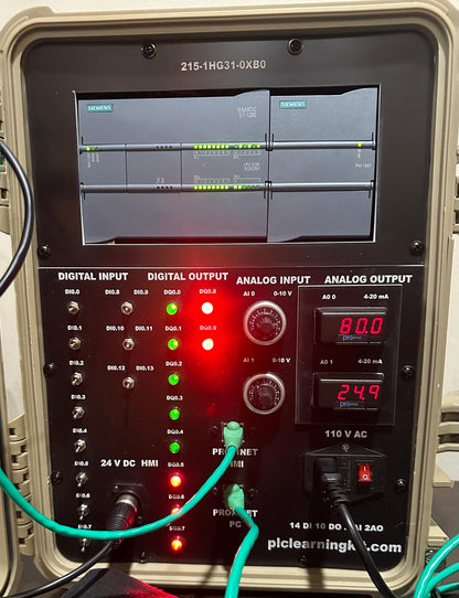 Siemens S7-1200 series Trainer with Analog and HMI (SKU:SI-S-S7-1200-4HMI)